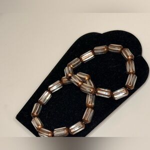 Brown and Silver Beaded Bracelet